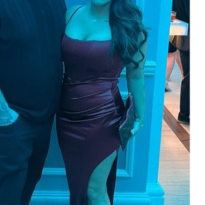 Red Windsor Corset Maxi Dress with slit